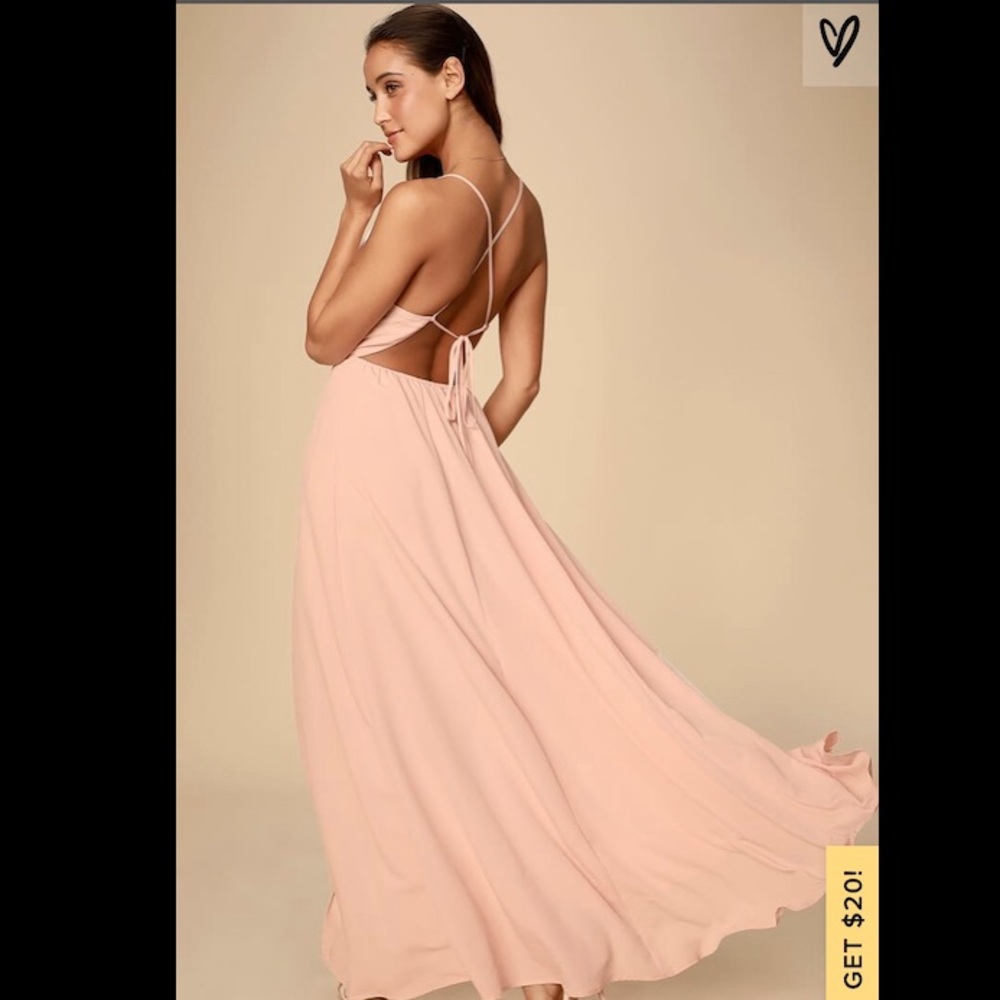 Lulus blush pink backless maxi dress